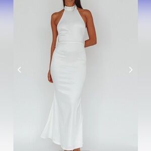 Selfie leslie high neck wedding dress with bow